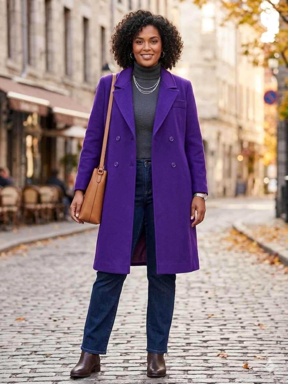 MATSU vintage royal purple wool coat made in Canada